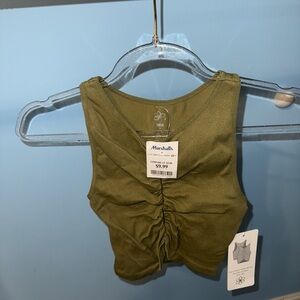 Marshalls Olive Green Ruched Crop Top